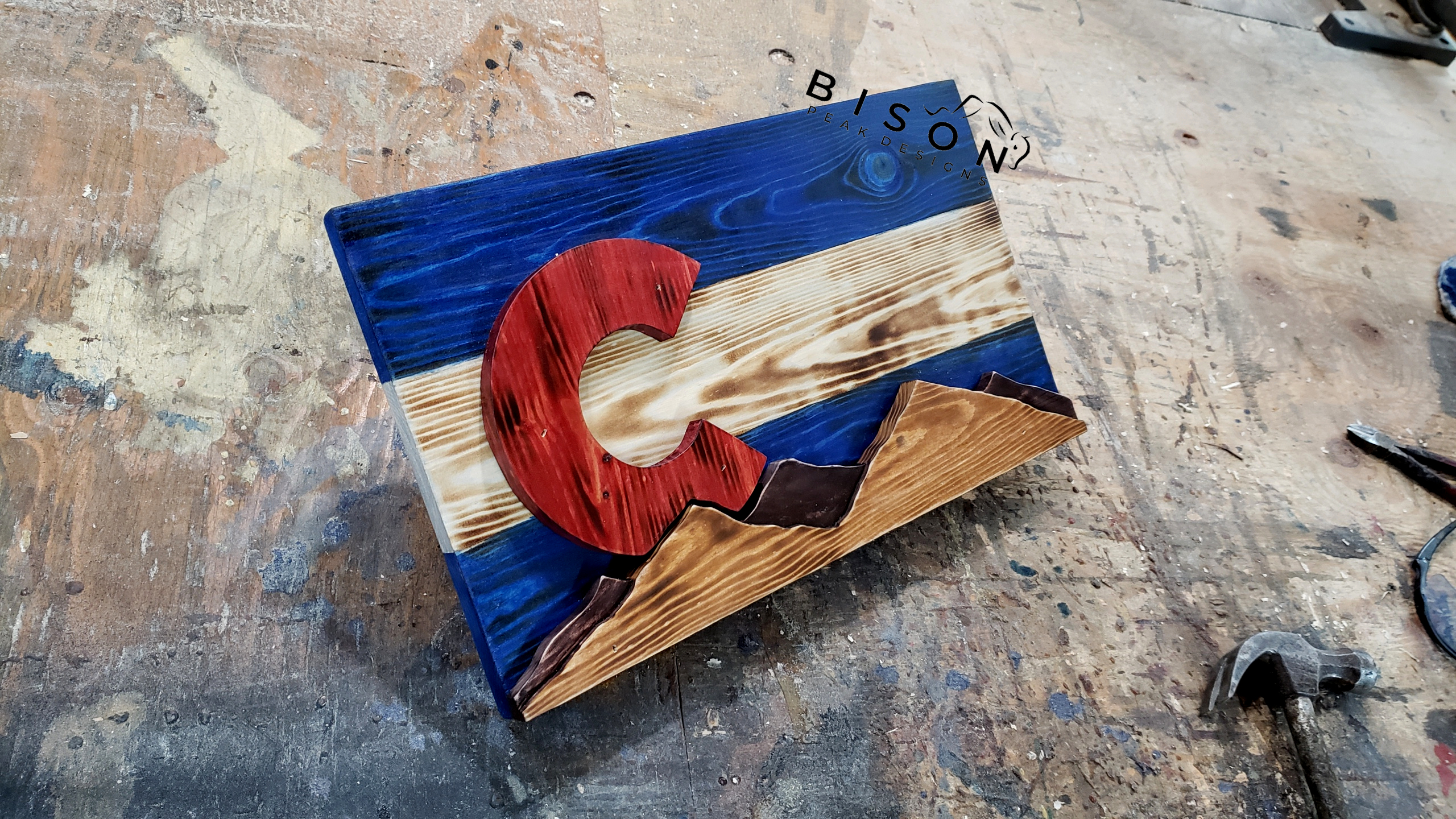 Small Rustic Colorado Flag 10.5x18in No Frame