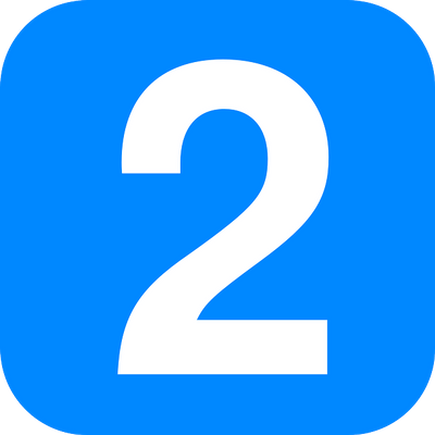 Blue Number 2 In Rounded Square