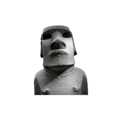 Easter Island Moai Head Front View