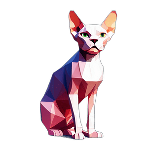 Sphynx Cat, Children'S Cartoon Animation Style - Full Body, Single View, No Shadow