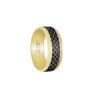 Real Carbon Fiber Ring (GOLD) ●SLATE● by Simply Carbon Fiber