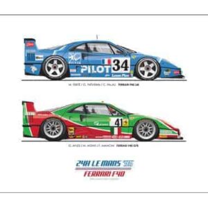 Le Mans '95 Posters - F40 - 12x9 by 8380 Laboratories