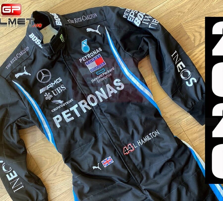 Lewis Hamilton 2020 replica Racing Suit Mercedes AMG F1 / Black Lives Matter model from the Sports Car Racing Race Suits store collection.