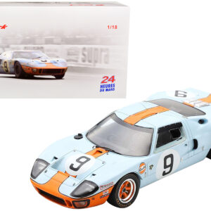 Ford GT 40 #9 Pedro Rodriguez - Lucien Bianchi "Gulf Oil" Winner 24 Hours of Le Mans (1968) 1/18 Model Car by Spark by Diecast Mania