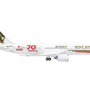 Boeing 787-9 Commercial Aircraft "Gulf Air - 70th Anniversary" White with Graphics 1/400 Diecast Model Airplane by GeminiJets by Diecast Mania