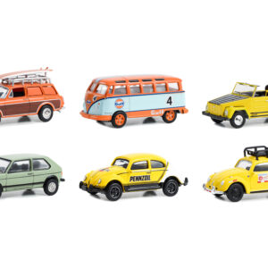 "Club Vee V-Dub" Set of 6 pieces Series 16 1/64 Diecast Model Cars by Greenlight by Diecast Mania