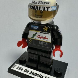 Elio De Angelis - Lotus 97T 1985 F1 formula 1 grand prix pilota driver minifigure from the Sports Car Racing Race Suits store collection.