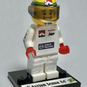 Ayrton Senna Toleman formula 1 grand prix pilota driver minifigure from the Sports Car Racing Race Suits store collection.