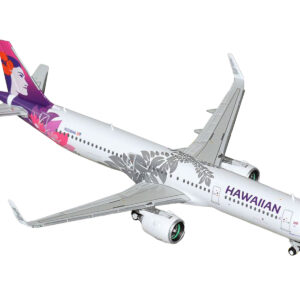 Airbus A321neo Commercial Aircraft "Hawaiian Airlines" (N208HA) White with Purple Tail 1/400 Diecast Model Airplane by GeminiJets by Diecast Mania