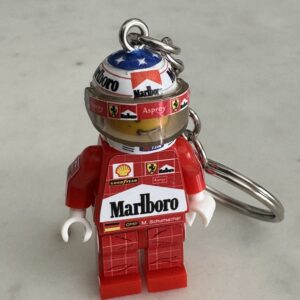 F1 Keyring Michael Schumacher 1998 GP Ferrari formula 1 grand prix figura driver helmet minifigura minifigure from the Sports Car Racing Race Suits store collection.