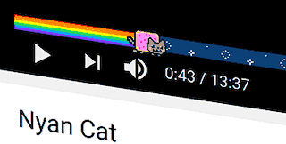 YouTube - Nyan Cat progress bar video player theme