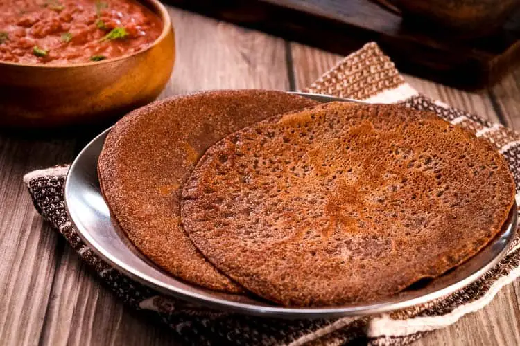 Injera spongy ethiopian flatbread