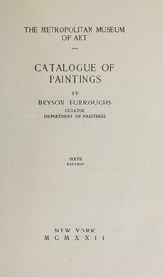 Cover of edition catalogueofpaint00metr_2