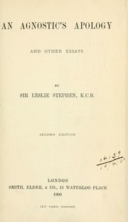 Cover of edition agnosticsapology00stepuoft