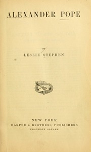 Cover of edition alexanderpope00tep