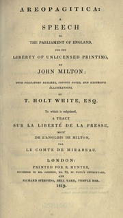 Cover of edition areopagiticaspee00miltrich