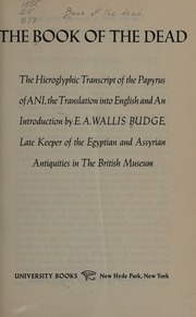 Cover of edition bookofdeadhierog0000unse_v1m4