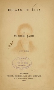 Cover of edition essaysofelia07lamb