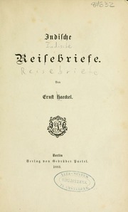 Cover of edition indischereisebri00haec