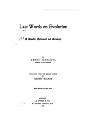 Cover of edition lastwordsonevol00haecgoog