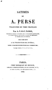 Cover of edition satires00persgoog