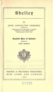 Cover of edition shelley00symoiala