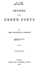 Cover of edition studiesgreekpoe00symogoog