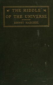 Cover of edition riddleofuniverse0000haec