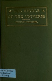 Cover of edition riddleofuniverse00haeciala