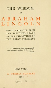 Cover of edition wisdomofabrahaml00lclinc