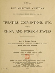 Cover of edition treatiesconvent01chin