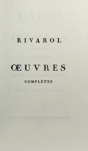 Cover of edition uvrescompletespr0000riva_z4u5