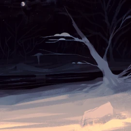 semi-simple seasonal snowscape