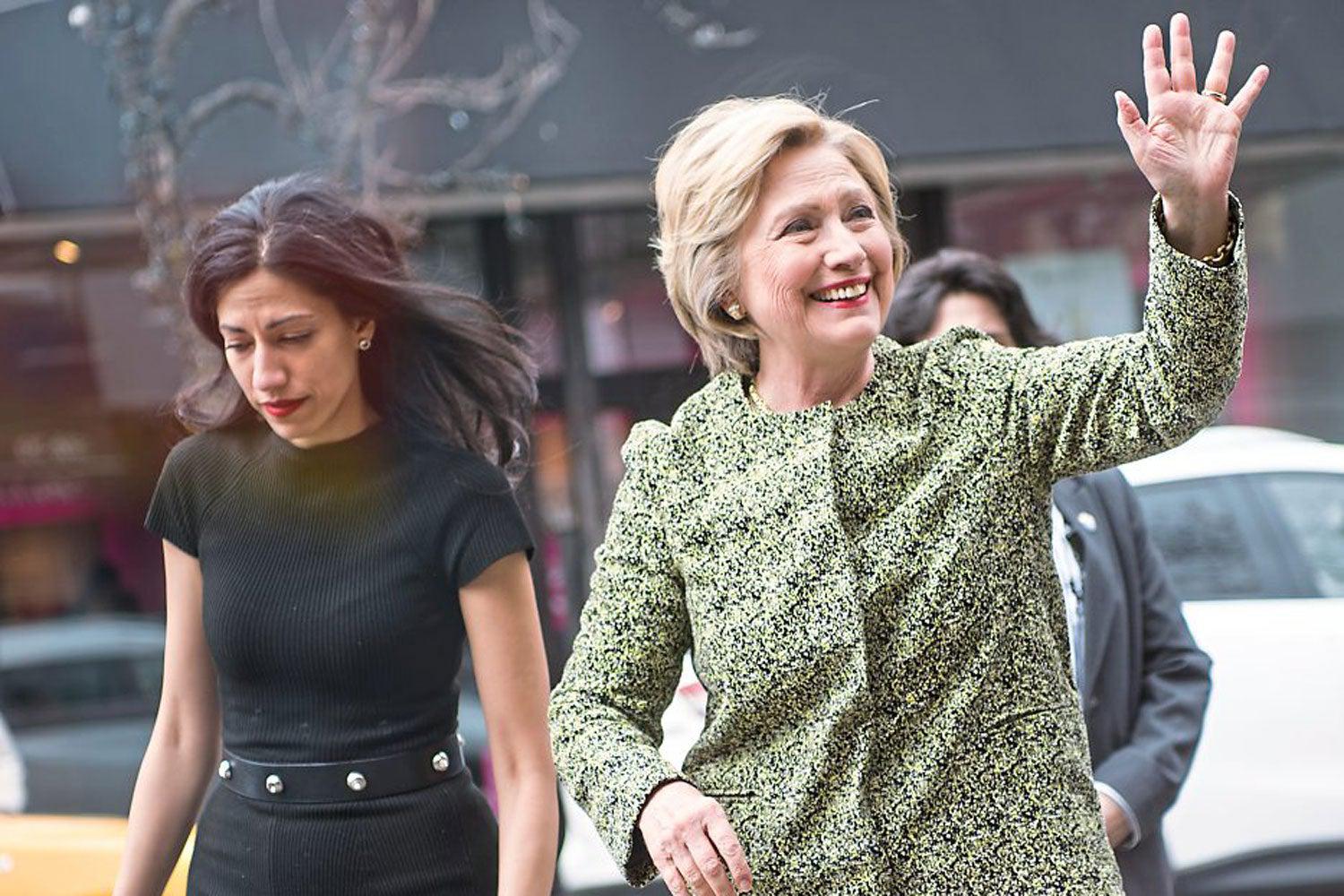 Long-time collaborators: Hillary Clinton and her aide Huma Abedin in New York this month (Getty Images)