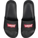 levis mens june batwing logo pool sliders regular black