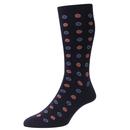 Pantherella Bryn Retro Spot Socks in Navy