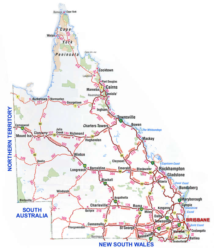 Queensland Map In Australia - World Map