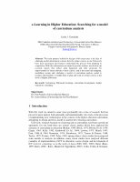 Research paper thumbnail of E-Learning In Higher Education: Searching for a Model of Curriculum Analysis