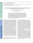 Research paper thumbnail of Educational Programs for Elementary Students with Learning Disabilities: Can They Be Both Effective and Inclusive?