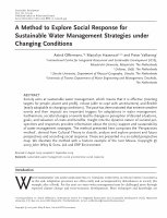 A Method to Explore Social Response for Sustainable Water Management Strategies Under Changing Conditions Cover Page