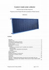 Research paper thumbnail of Custom made solar collector [Word 2MB] 