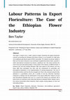 Labour Patterns in Export Floriculture: The Case of the Ethiopian Flower Industry Cover Page