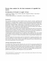 Research paper thumbnail of Process data analysis for the heat treatments of vegetable biomasses