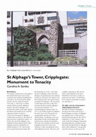 2008. St Alphage’s Tower, Cripplegate: monument to tenacity. London Archaeologist Autumn 2008 12 (2), 35-39. Cover Page