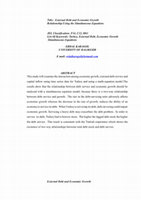 Research paper thumbnail of External Debt and Economic Growth: Relationship Using Simultaneous Equations