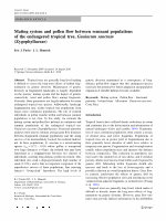 Mating system and pollen flow between remnant populations of the endangered tropical tree, Guaiacum sanctum (Zygophyllaceae). Cover Page