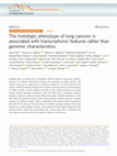 Research paper thumbnail of The histologic phenotype of lung cancers is associated with transcriptomic features rather than genomic characteristics