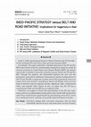 INDO-PACIFIC STRATEGY versus BELT AND ROAD INITIATIVE: Implications for hegemony in Asia Cover Page