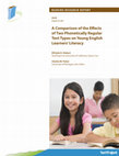 A Comparison of the Effects of Two Phonetically Regular Text Types on Young English Learners' Literacy Cover Page