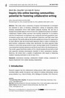 Research paper thumbnail of Inquiry into online learning communities: potential for fostering collaborative writing